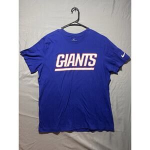 New York Giants Men Shirt Blue Nike Short Sleeve Size Large